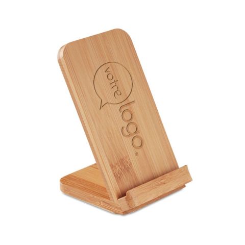 Chargeur sans fil publicitaire en bambou WIRE&STAND