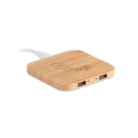 Chargeur personnalisé sans fil en bambou CUADRO