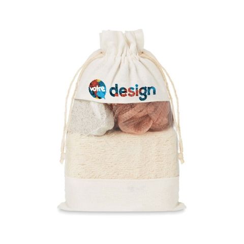 Set de bain personnalisé avec pochette coton CUIDA SET