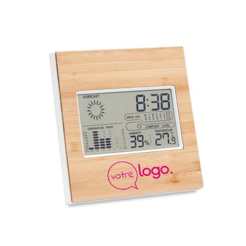 Station météo personnalisé finition bambou TURKU