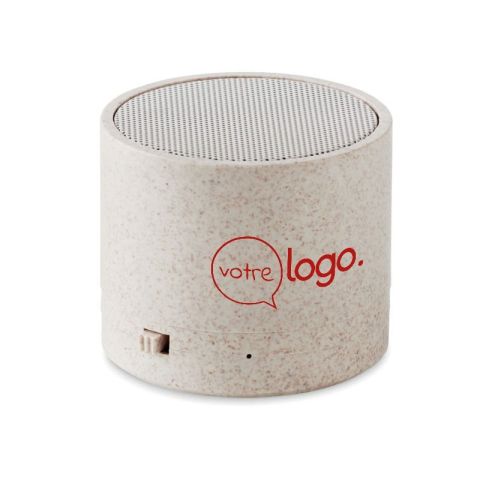 Haut-parleur publicitaire s/ fil paille blé ROUND BASS+
