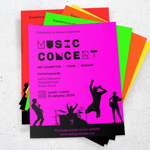 Affiche publicitaire fluo