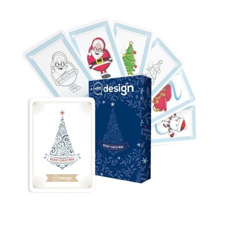 Jeu de memo et coloriage de noel 33 cartes avec etui publicitaire