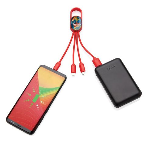 Câble 4 en 1 avec mousqueton personnalisé