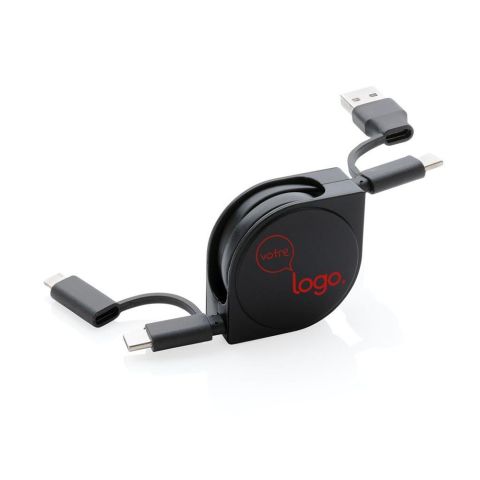 Cable 6 en 1 personnalisé en TPE et plastique recyclé RCS