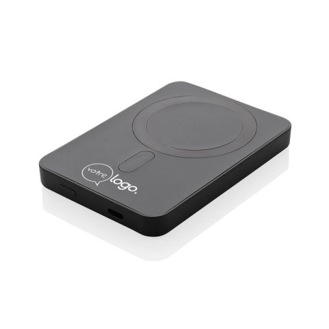 Powerbank magnétique publicitaire 5000mAh en plastique RCS - Magnetix