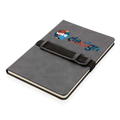 Carnet de notes A5 personnalisé en PU avec porte téléphone et porte stylo