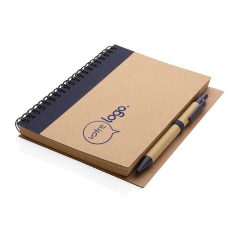 Cahier à spirales publicitaire kraft avec stylo