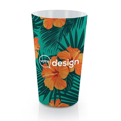Gobelet publicitaire réutilisable avec marquage quadri (inmold) 60cl