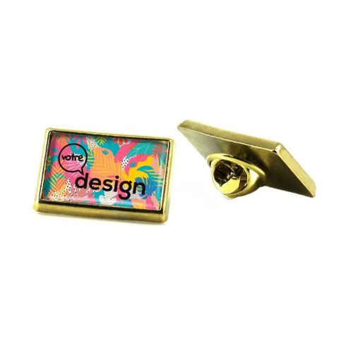 Pin's personnalisé rectangulaire avec attache papillon