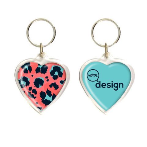 Porte clés publicitaire en acrylique coeur