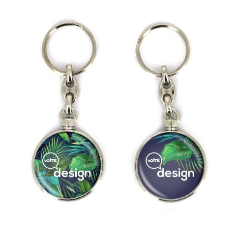 Porte clés publicitaire en métal rond