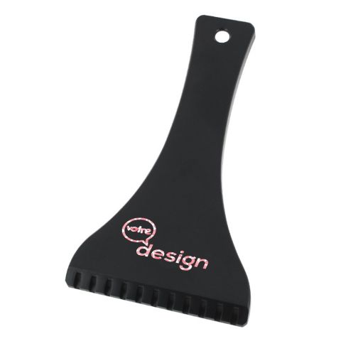 RACLETTE, GRATTOIR PUBLICITAIRE À GIVRE EN PLASTIQUE RECYCLE, GRATTE NEIGE