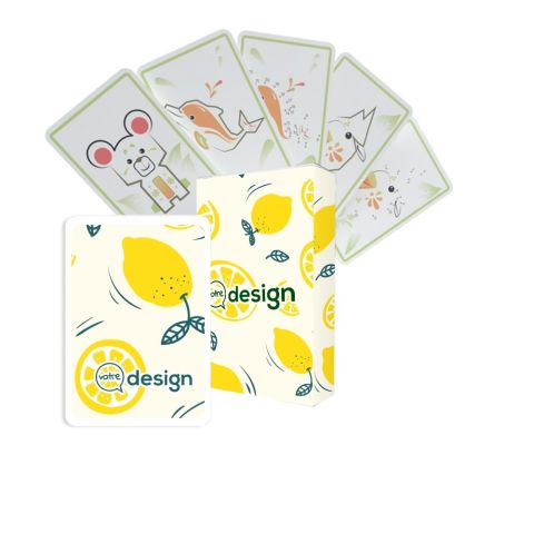 Jeu de memo et points à relier 22 cartes avec etui publicitaire