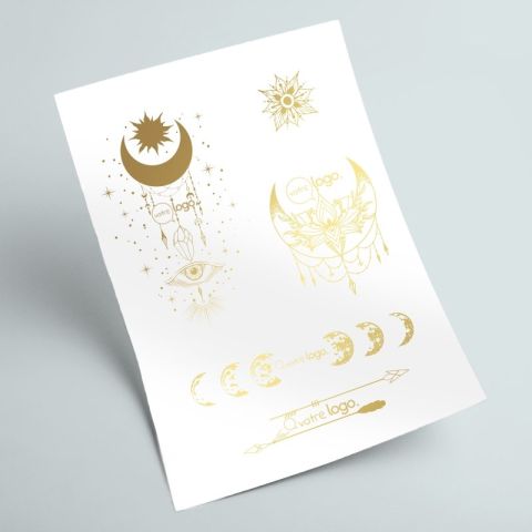 Tatouage personnalisé doré 4x4cm