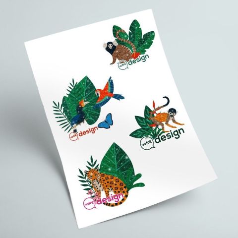 Tatouage personnalisé pailleté 4x4cm