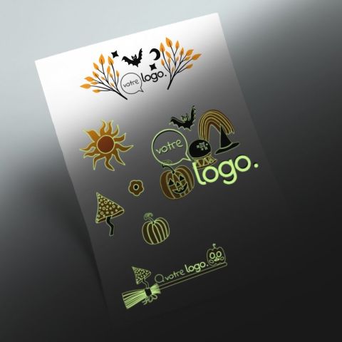 Tatouage publicitaire luminescent 4x4cm