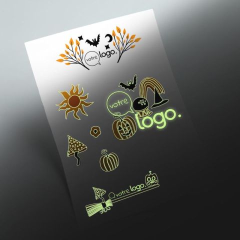 Tatouage publicitaire luminescent 10x15cm