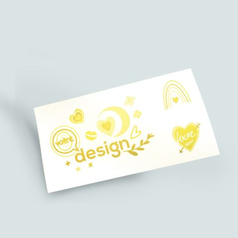 Tatouage personnalisé doré 5x10cm