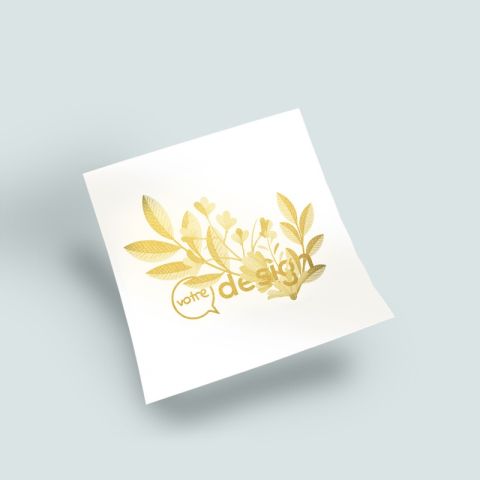 Tatouage personnalisé doré 5x5cm