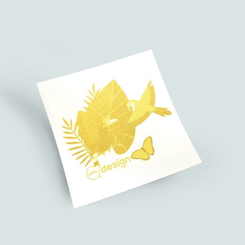 Tatouage personnalisé doré 6x6cm