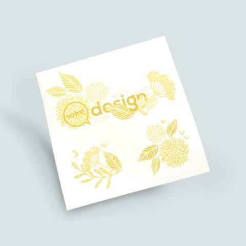 Tatouage personnalisé doré 8x8cm