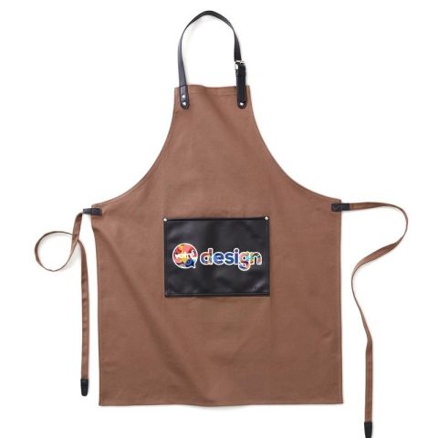 Tablier bi matière avec cuir vegan personnalisé - VINGA Casbas