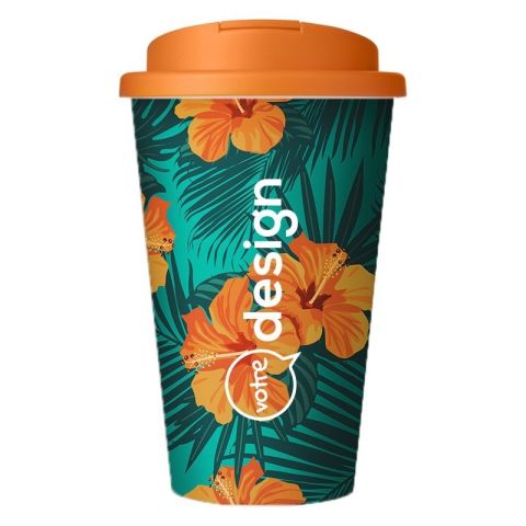 Gobelet isolant publicitaire Brite-Americano® 350ml avec couvercle anti-fuite