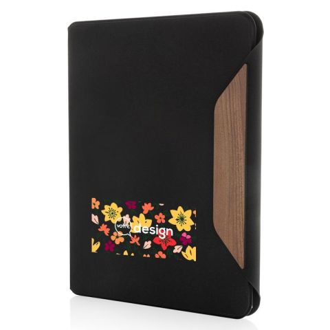 Porte-documents A4 Teri personnalisé en noyer et rPET AWARE™ avec boîte cadeau