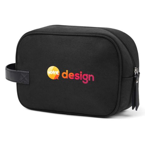 Trousse de toilette Marlow personnalisée en faux daim recyclé avec détails en PU