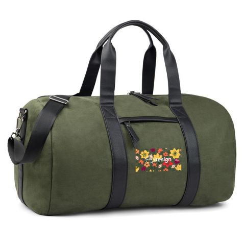 Sac de week-end personnalisé Marlow RCS en faux daim recyclé avec bandoulière