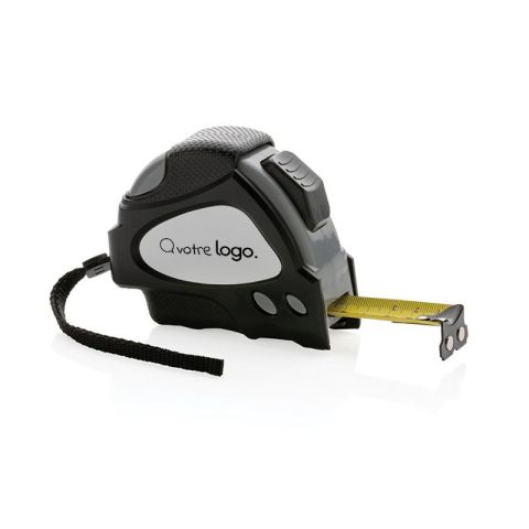 Mètre ruban Auto stop 8M/25mm en plastique recyclé RCS publicitaire