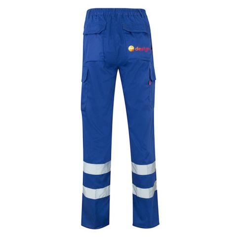 Pantalon de travail personnalisé multipoches en sergé haute visibilité classe B2