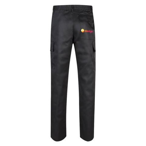 Pantalon personnalisé multipoches en sergé avec ceinture élastique et poches à soufflet