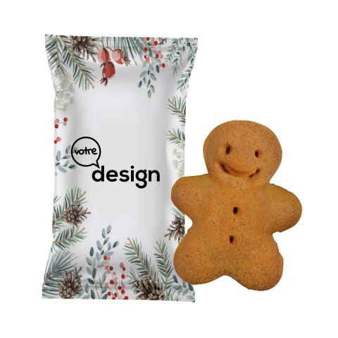 Bonhomme en pain d'épices publicitaire sachet opaque