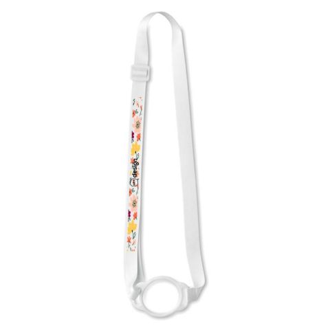 Lanyard personnalisé avec porte-gobelet en silicone et boucle réglable