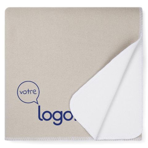 Couverture bicolore personnalisée en polyester recyclé certifié GRS avec détails PU