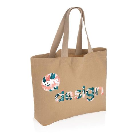 Grand sac tote publicitaire en toile 240 g/m² recyclée non teintée Aware™