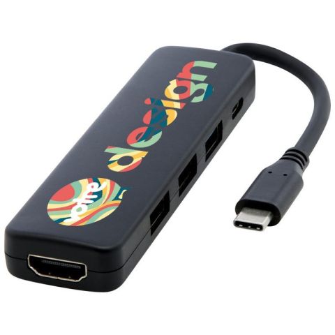 Adaptateur multimédia personnalisé en plastique recyclé avec port HDMI - Loop