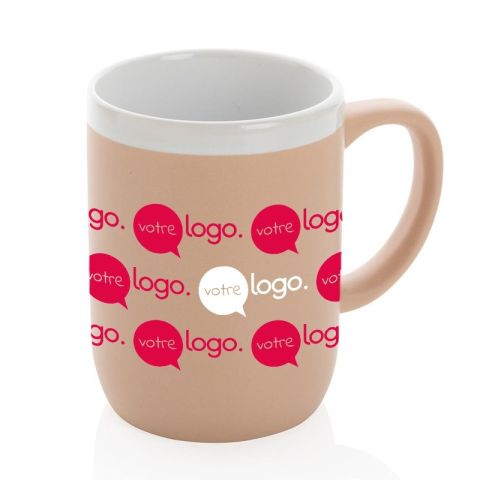 Mug personnalisé en céramique avec bord blanc