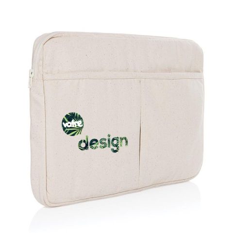 Pochette ordinateur personnalisé 15,6'' en coton recyclé AWARE™ Laluka