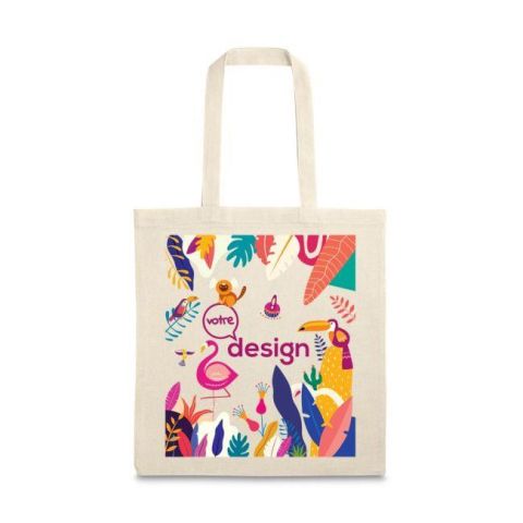 Sac personnalisé en coton et polyester avec anses de 60 cm