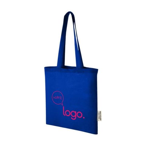 Sac shopping Madras en coton recyclé de 140 g/m2 de 7 L personnalisé
