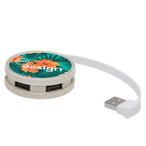 Concentrateur publicitaire USB en paille de blé -  Kenzu