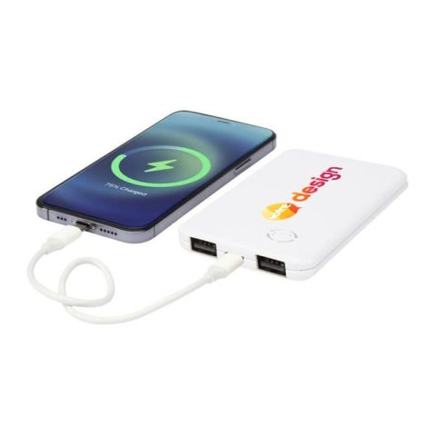 Batterie de secours Slender slim dual de 4 000 mAh publicitaire