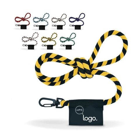 Cordon tour de cou / LANYARD publicitaire TUBULAIRE tissée 2 couleurs