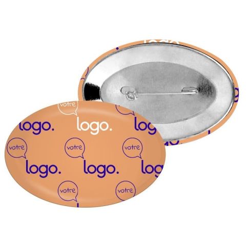 Badge ovale personnalisé - 45x25mm