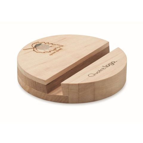 Support de téléphone en bouleau GROW ROUND STAND publicitaire