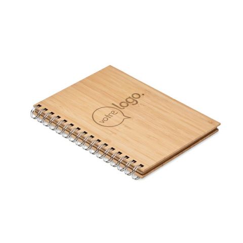 Carnet à spirale A5 en bambou publicitaire - BRAM