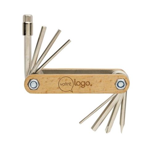 Outil publicitaire multifonctions avec clé Allen en bois FSC®